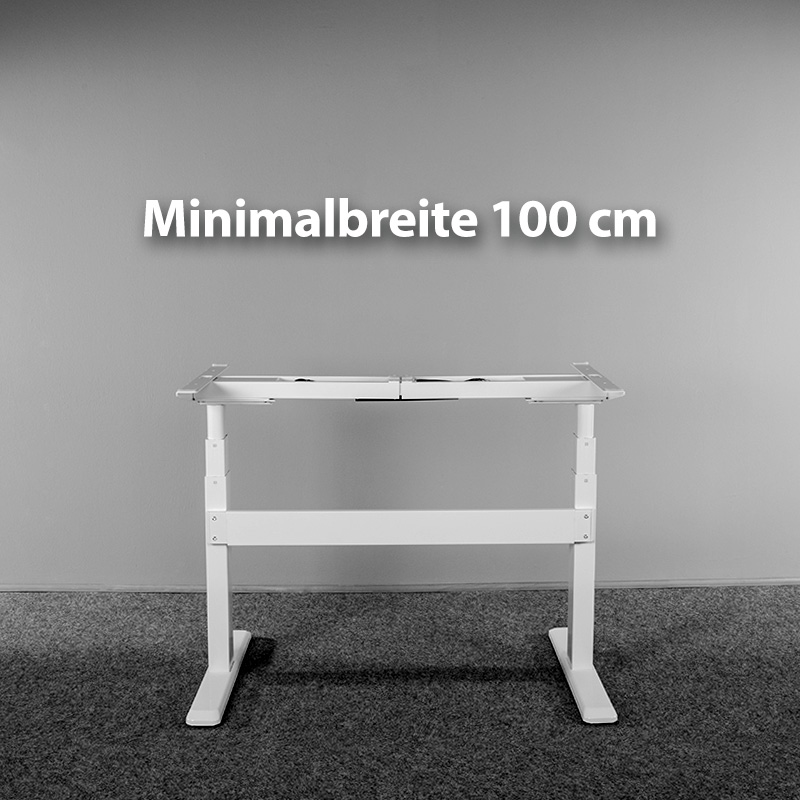Gestellbreite von 100 cm bis 170 cm (für Tischplatten von 120 cm bis 200 cm)