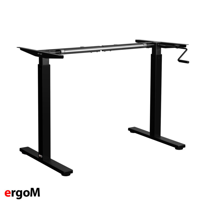 ergoM manuell höhenverstellbarer Schreibtisch schwarz Produktbild